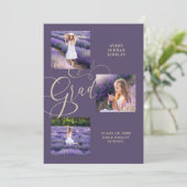 Lila moderne Typografie Grad Drei Foto Pre-K  (Stehend Vorderseite)