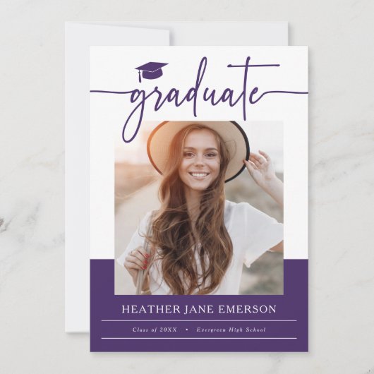 Lila moderner Abschluss Ankündigung (Vorderseite)