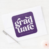 Lila, moderner Abschluss Quadratischer Aufkleber (Umschlag)