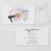 lila, moderner blass trockener Bar-Friseursalon Visitenkarte (Vorne/Hinten)