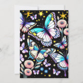 Lila moderner Butterfly Geburtstag Einladung (Rückseite)