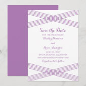 Lila moderner Deko Save the Date einladen (Vorne/Hinten)