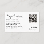 LILA moderner Eleganter Minimal QR Code Creative Visitenkarte (Rückseite)