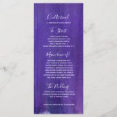 Lila moderner geordneter menükarte (Rückseite)