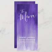 Lila moderner geordneter menükarte (Vorne/Hinten)