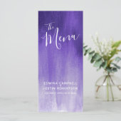 Lila moderner geordneter menükarte (Stehend Vorderseite)