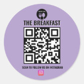 Lila, moderner Geschäftscode Runder Aufkleber (Vorderseite)