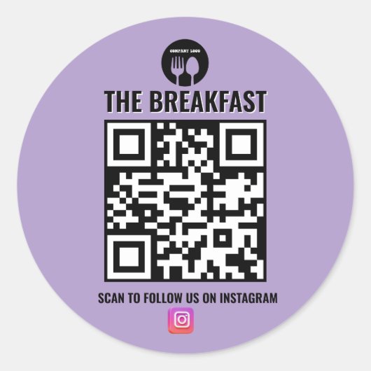 Lila, moderner Geschäftscode Runder Aufkleber (Vorderseite)