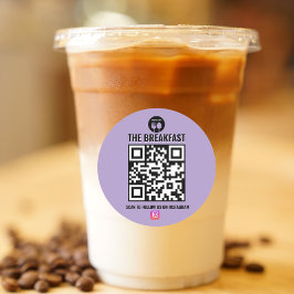 Lila, moderner Geschäftscode Runder Aufkleber