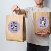 Lila, moderner Geschäftscode Runder Aufkleber