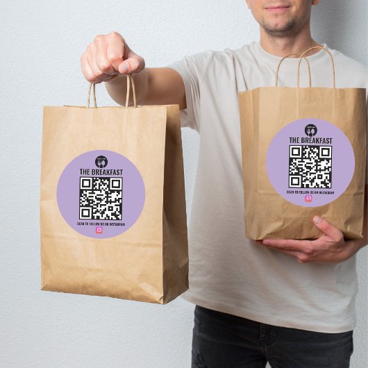 Lila, moderner Geschäftscode Runder Aufkleber