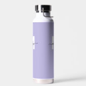 Lila Moderner Name Monogramm Trinkflasche (Links)
