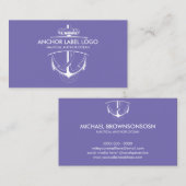 Lila moderner Nautikanker Visitenkarte (Vorne/Hinten)