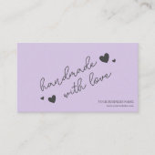 Lila moderner Script QR Code, vielen Dank Visitenkarte (Vorderseite)