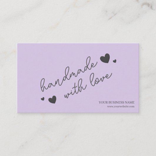 Lila moderner Script QR Code, vielen Dank Visitenkarte (Vorderseite)