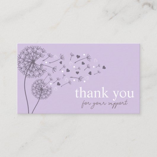 Lila moderner Script QR Code, vielen Dank Visitenkarte (Vorderseite)