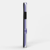 Lila moderner Streifen mit Monogramm Case-Mate iPhone Hülle (Hinten/Rechts)