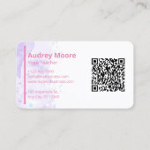 Lila moderner Yogalehrer Visitenkarte (Vorderseite)