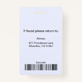 Lila modernes Abzeichen Vorlage Krankenversicherun Ausweis (Rückseite)