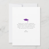 Lila modernes Foto Abschluss fett Typografie Dankeskarte (Rückseite)