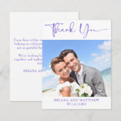 Lila modernes Foto Danke Karte (Vorne/Hinten)