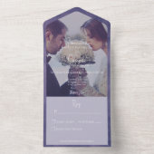 Lila modernes Foto Kein Abendessen All In One Einladung (Innen Boden)