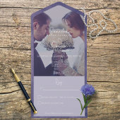 Lila modernes Foto Kein Abendessen All In One Einladung