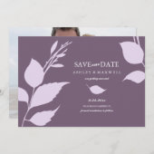 Lila modernes Foto Save The Date (Vorne/Hinten)
