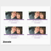 Lila modernes Foto Save the Date Stickers (Blatt)