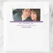 Lila modernes Foto Save the Date Stickers (Tasche)