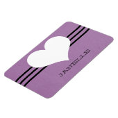 Lila modernes Herz Flexi Magnet (Linke Seite)