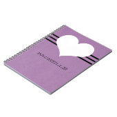 Lila, modernes Herzbuch Notizblock (Linke Seite)