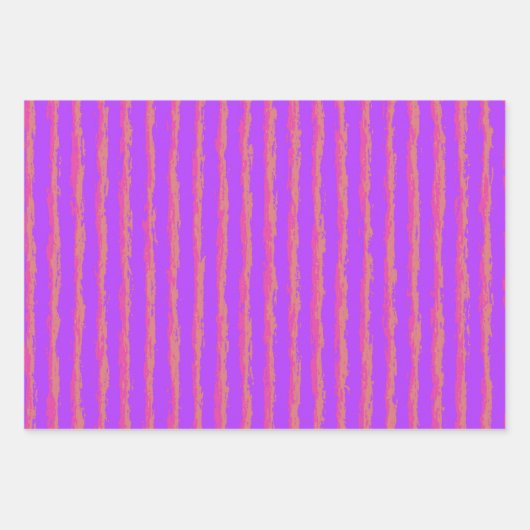 Lila, modernes Ikat-Muster Geschenkpapier Set (Vorderseite 3)