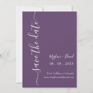Lila Modernes Minimal Einfaches Elegant Save The Date