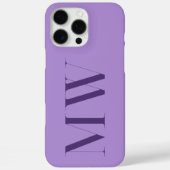 Lila Modernes Minimalistisches Anfangsmonogramm Case-Mate iPhone Hülle (Rückseite)