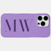 Lila Modernes Minimalistisches Anfangsmonogramm Case-Mate iPhone Hülle (Rückseite (Horizontal))