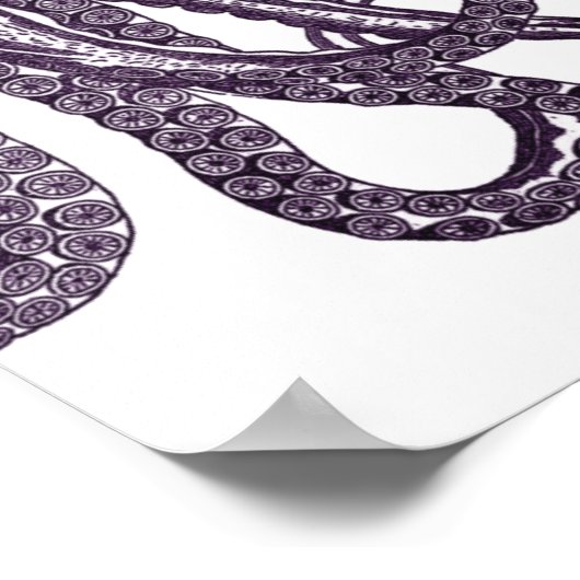 Lila modernes Octopus-Poster Poster (Ecke)