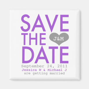 Lila modernes Save the Date Magnet