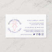 Lila, modernes und minimales Bakery Piping Bag Log Visitenkarte (Rückseite)