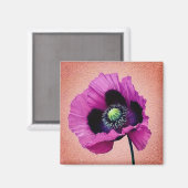 Lila Mohn Magnet (Vorderseite/Rückseite)