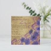 Lila Mohn und Geblüht Vintage Hochzeit Einladung (Stehend Vorderseite)
