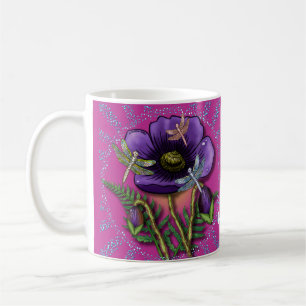 Lila Mohnblume-Blume Kaffeetasse