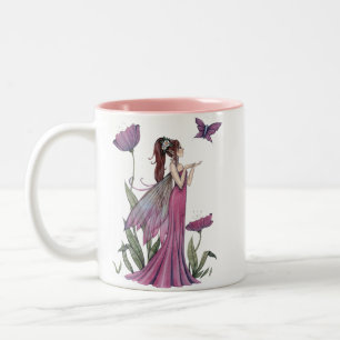 Lila Mohnblume Fantasy Art Tasse