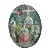 Lila Mohnblumen auf einem Windowsill Dartscheibe (Vorderseite rechts)