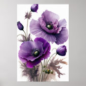 Lila Mohnblumen Blume Art Print Poster (Vorne)