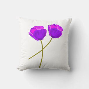 Lila Mohnblumen-Blume Kissen
