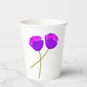 Lila Mohnblumen-Blume Pappbecher (Vorderseite)