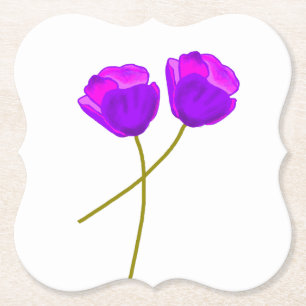 Lila Mohnblumen-Blume Untersetzer