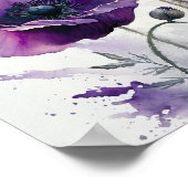 Lila Mohnblumen Kunstposter Poster (Ecke)