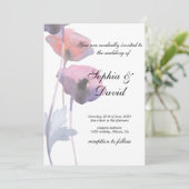 Lila Mohnhochzeit Einladung (Stehend Vorderseite)